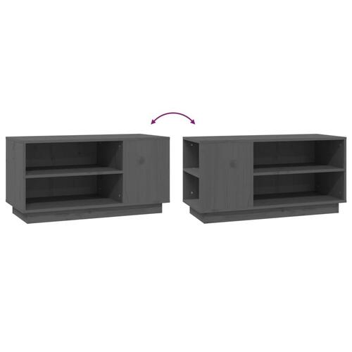Tv-bord 80x35x40,5 cm massivt fyrretræ grå