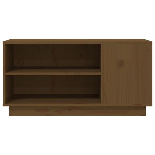 Tv-bord 80x35x40,5 cm massivt fyrretræ gyldenbrun