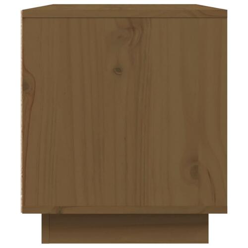 Tv-bord 80x35x40,5 cm massivt fyrretræ gyldenbrun