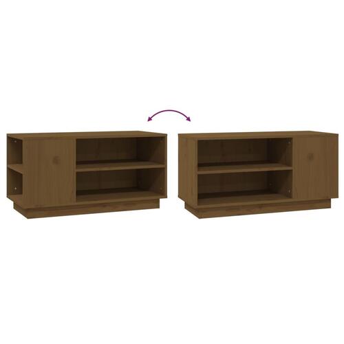 Tv-bord 80x35x40,5 cm massivt fyrretræ gyldenbrun