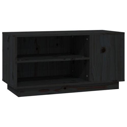Tv-bord 80x35x40,5 cm massivt fyrretræ sort