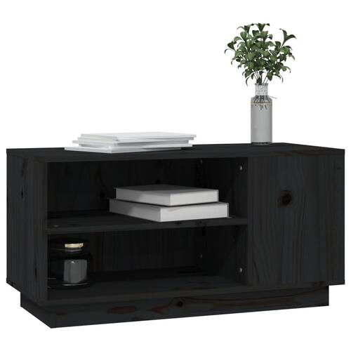 Tv-bord 80x35x40,5 cm massivt fyrretræ sort