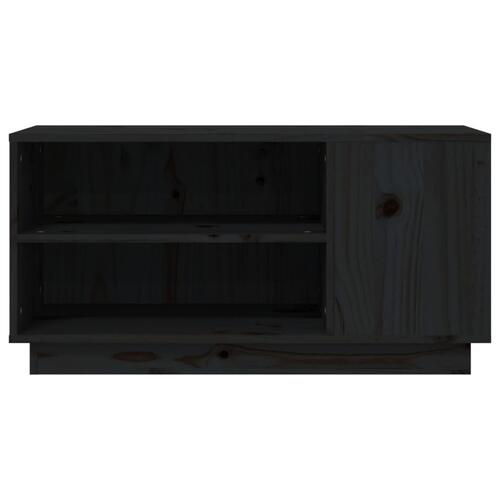 Tv-bord 80x35x40,5 cm massivt fyrretræ sort