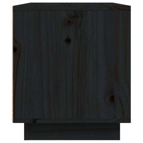 Tv-bord 80x35x40,5 cm massivt fyrretræ sort