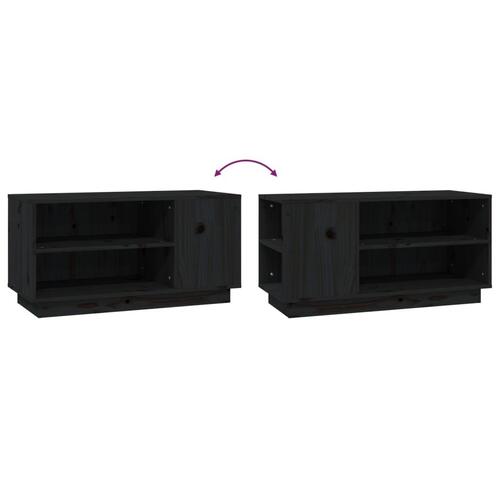 Tv-bord 80x35x40,5 cm massivt fyrretræ sort