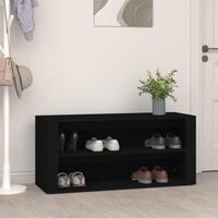 Skoreol 100x35x45 cm konstrueret træ sort