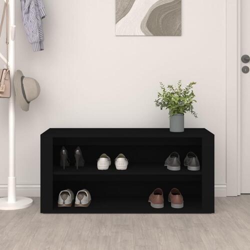 Skoreol 100x35x45 cm konstrueret træ sort