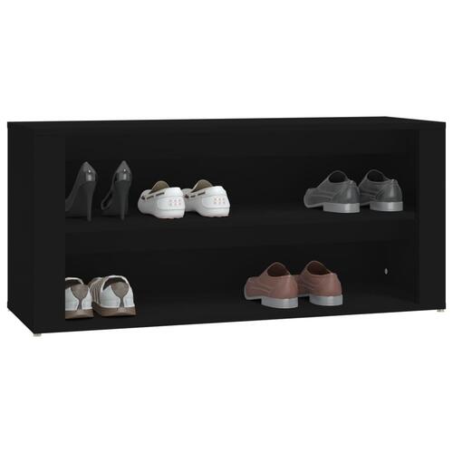 Skoreol 100x35x45 cm konstrueret træ sort