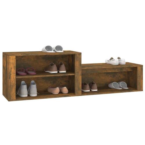 Skoskab 150x35x45 cm konstrueret træ røget egetræsfarve
