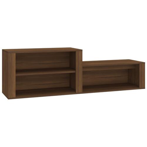 Skoskab 150x35x45 cm konstrueret træ brun egetræ