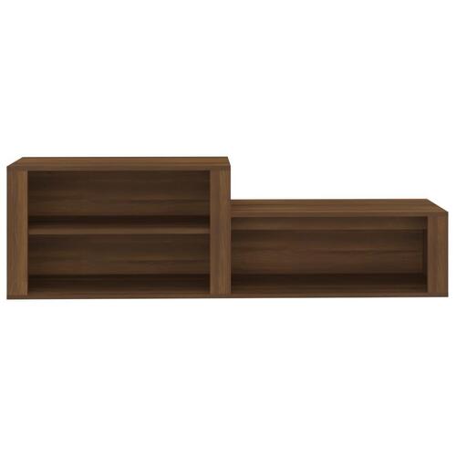 Skoskab 150x35x45 cm konstrueret træ brun egetræ