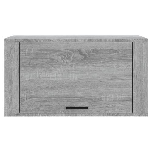 Væghængt skoskab 70x35x38 cm massivt fyrretræ træ grå sonoma-eg