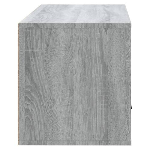 Væghængt skoskab 70x35x38 cm massivt fyrretræ træ grå sonoma-eg