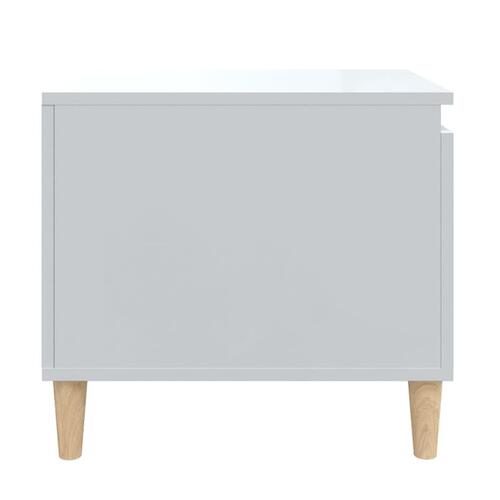 Sofabord 100x50x45 cm konstrueret træ hvid højglans
