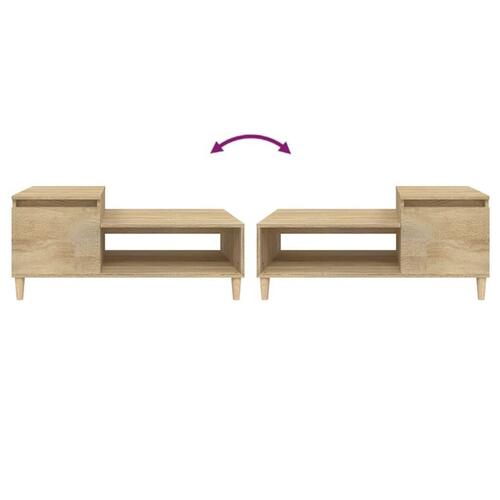 Sofabord 100x50x45 cm konstrueret træ sonoma-eg