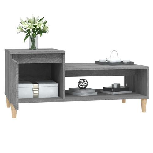 Sofabord 100x50x45 cm konstrueret træ Grå sonoma-eg