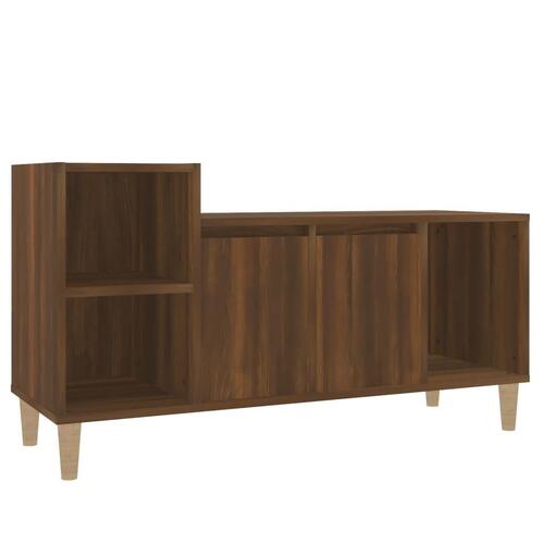 Tv-bord 100x35x55 cm konstrueret træ brun egetræsfarve
