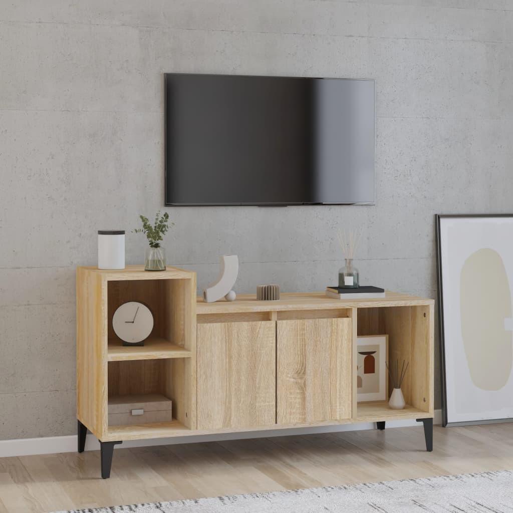 Tv-bord 100x35x55 cm konstrueret træ sonoma-eg