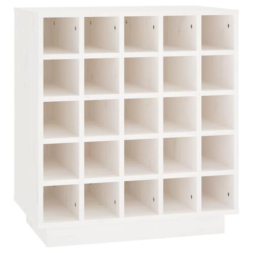 Vinskab 55,5x34x61 cm massivt fyrretræ hvid