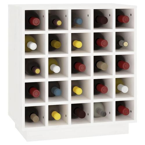Vinskab 55,5x34x61 cm massivt fyrretræ hvid