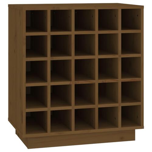 Vinreol 55,5x34x61 cm massivt fyrretræ gyldenbrun