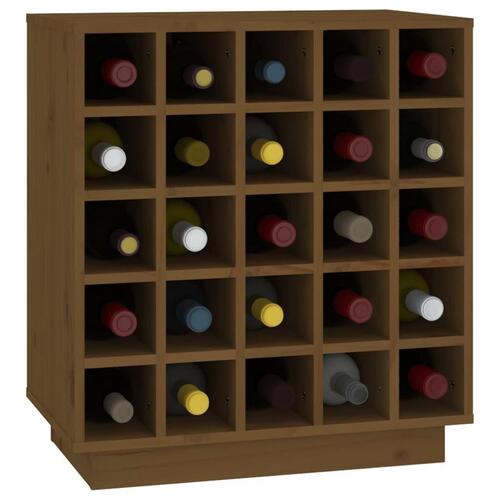 Vinreol 55,5x34x61 cm massivt fyrretræ gyldenbrun