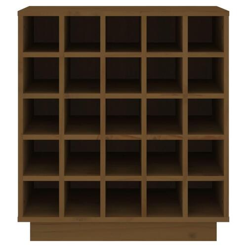 Vinreol 55,5x34x61 cm massivt fyrretræ gyldenbrun