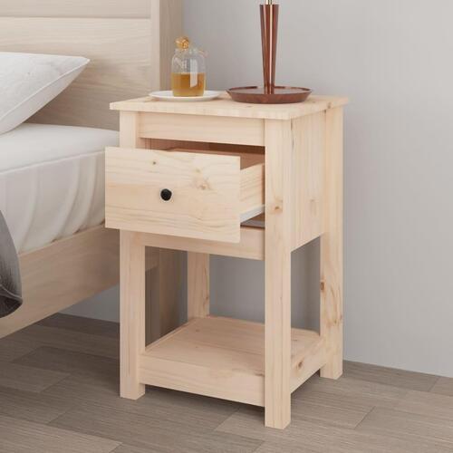 Sengebord 40x35x61,5 cm massivt fyrretræ