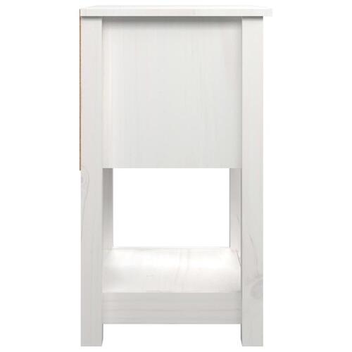 Sengebord 40x35x61,5 cm massivt fyrretræ hvid