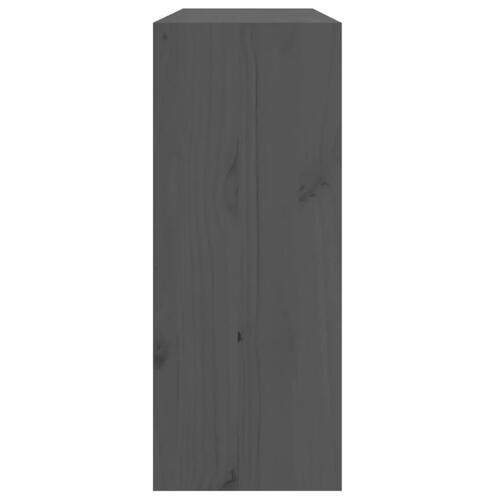 Vinreol 62x25x62 cm massivt fyrretræ grå