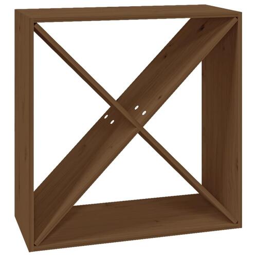 Vinreol 62x25x62 cm massivt fyrretræ gyldenbrun