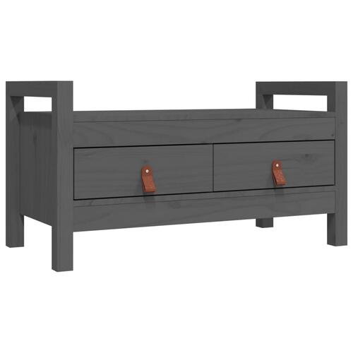 Entrébænk 80x40x43 cm massivt fyrretræ grå