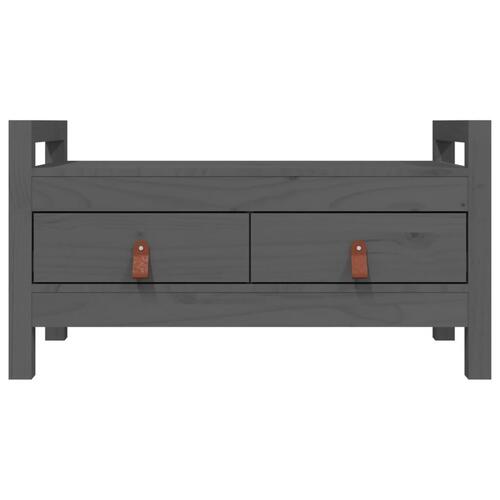Entrébænk 80x40x43 cm massivt fyrretræ grå