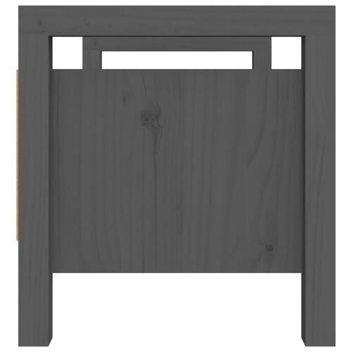 Entrébænk 80x40x43 cm massivt fyrretræ grå