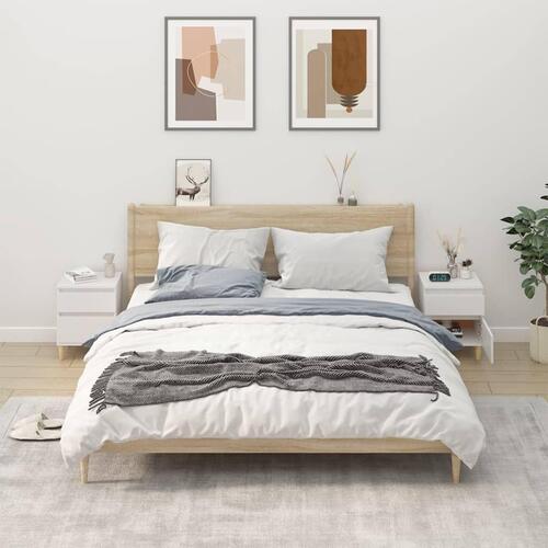 Sengeborde 2 stk. 40x35x50 cm hvid