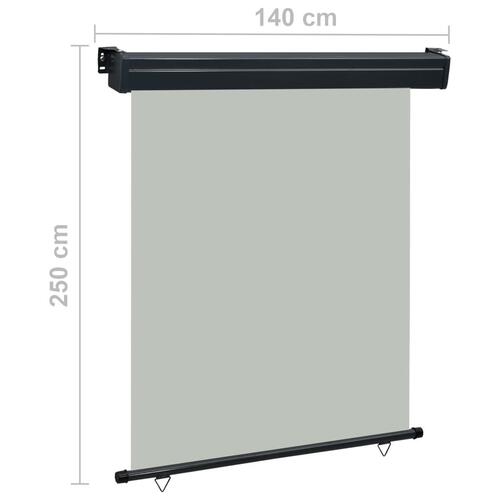 Sidemarkise til altan 140x250 cm grå