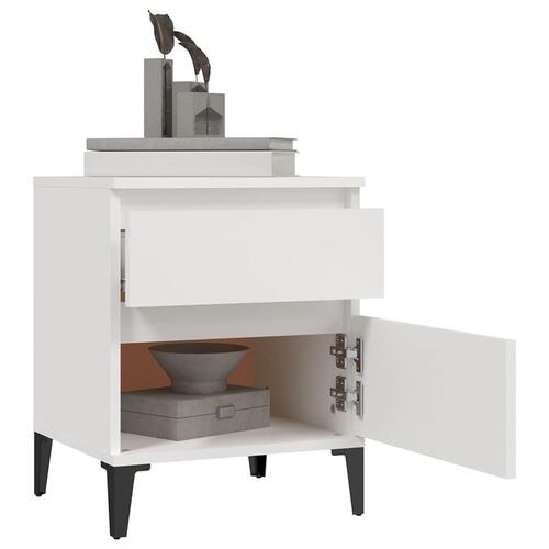 Sengeborde 2 stk. 40x35x50 cm hvid