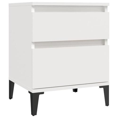 Sengeborde 2 stk. 40x35x50 cm hvid