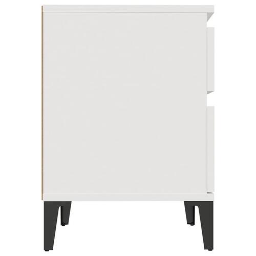 Sengeborde 2 stk. 40x35x50 cm hvid
