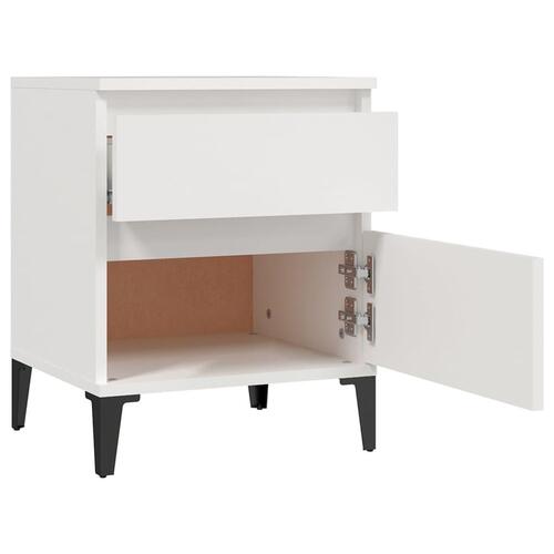 Sengeborde 2 stk. 40x35x50 cm hvid