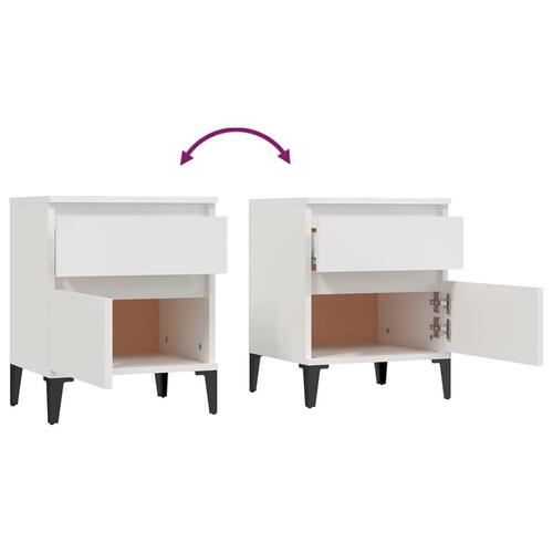 Sengeborde 2 stk. 40x35x50 cm hvid