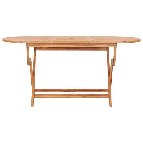 Foldbart havebord 160x80x75 cm massivt teaktræ