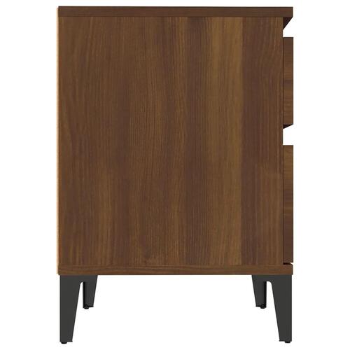 Sengeborde 2 stk. 40x35x50 cm brun egetræsfarve