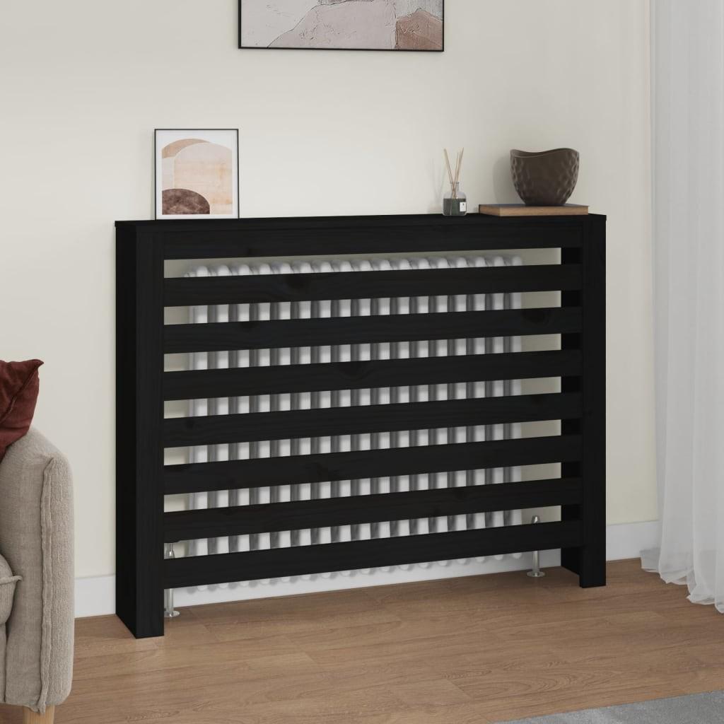 Radiatorskjuler 108,5x19x84 cm massivt fyrretræ sort