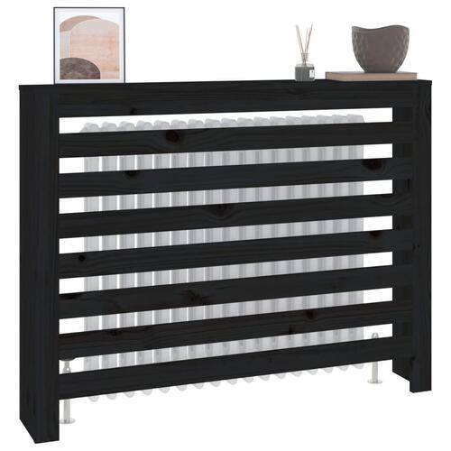 Radiatorskjuler 108,5x19x84 cm massivt fyrretræ sort
