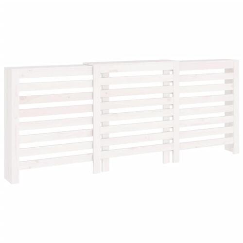 Radiatorskjuler 210x21x85 cm massivt fyrretræ hvid