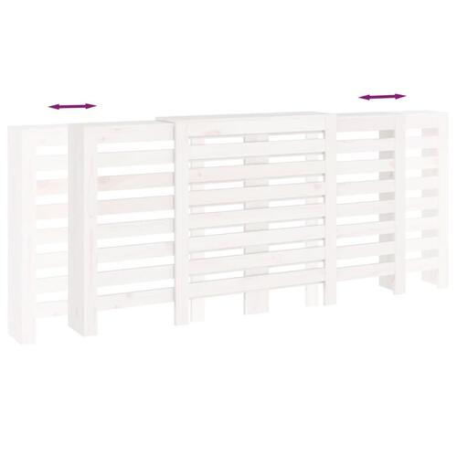 Radiatorskjuler 210x21x85 cm massivt fyrretræ hvid