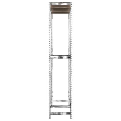 Dækreoler 3 stk. med 2 hylder 110x40x180 cm stål sølvfarvet