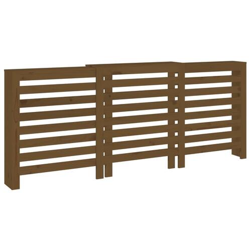 Radiatorskjuler 210x21x85 cm massivt fyrretræ gyldenbrun