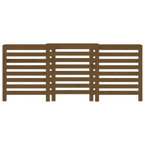 Radiatorskjuler 210x21x85 cm massivt fyrretræ gyldenbrun